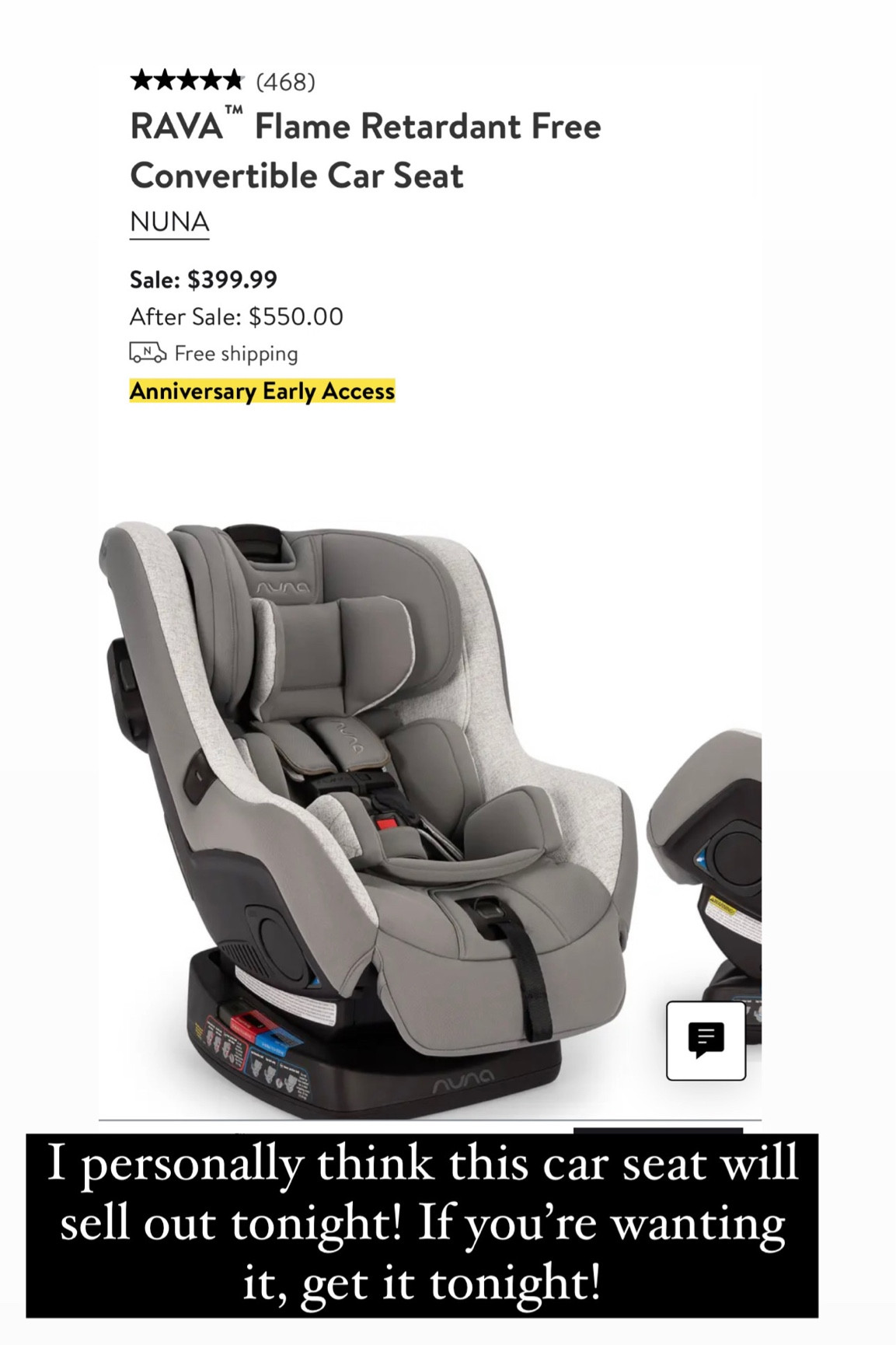 Rava flame retardant free convertible sales car seat