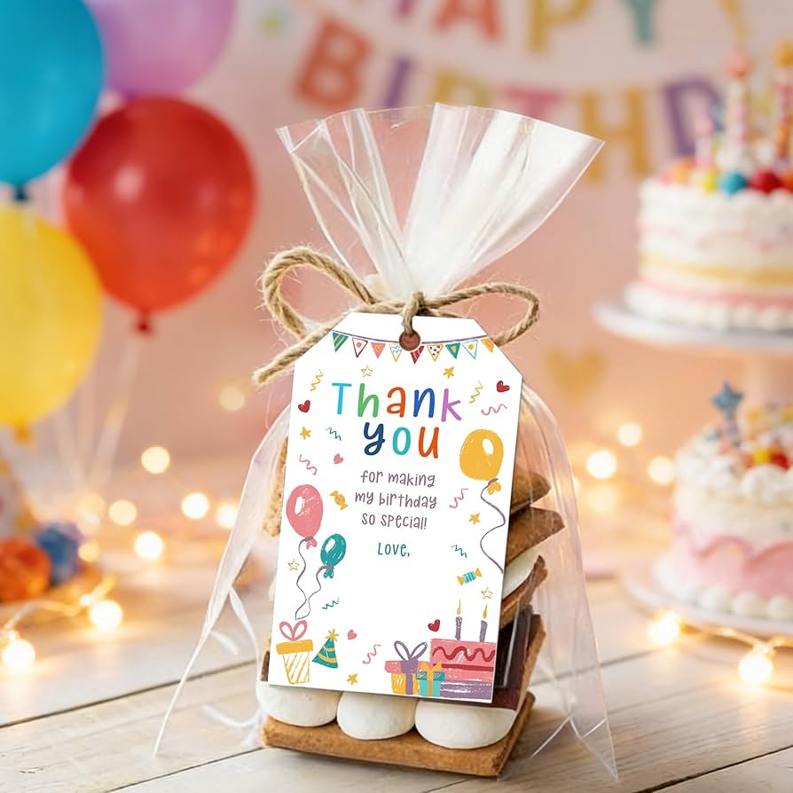 Thank You Tags, 50 Pcs Balloon Birthday Gift Tags with String for Gifts Box Bags, Thank You for C... | Amazon (US)