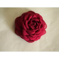 Red Rose Hair Clip, Flower Accessories, Fascinator, Silk For Hair, Burgundy Brooch | Etsy (US)