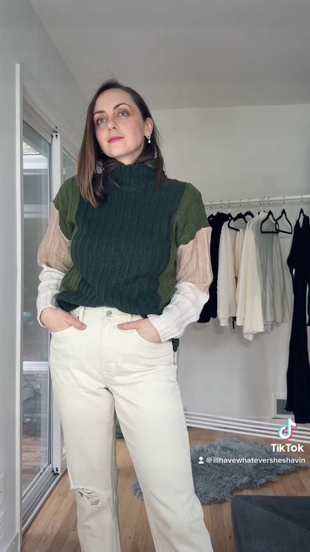 White jeans styled with oversized sweater and chunky loafers - Walmart fashion 
#affordablestyle #walmartfashion #whitejeans #chunkyloafers #springoutfit 

#LTKunder50 #LTKstyletip #LTKFind