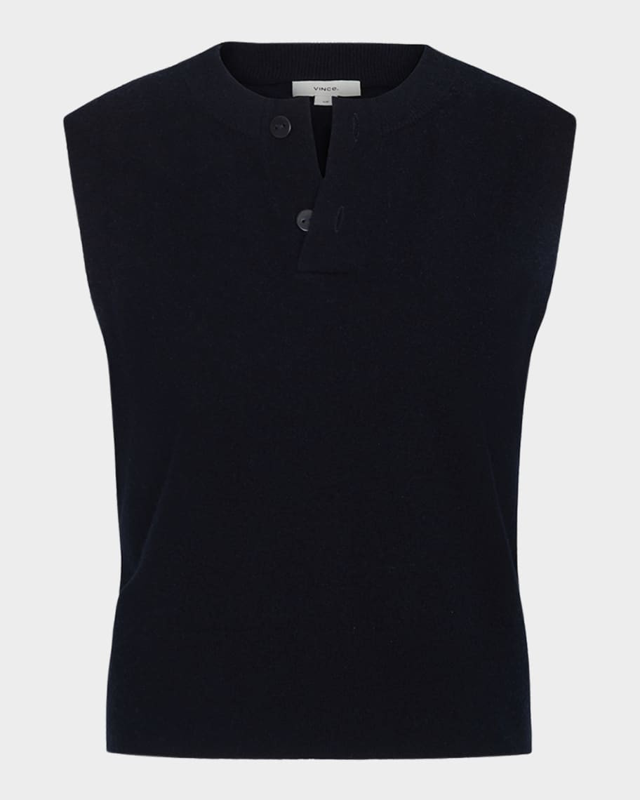Sleeveless Henley Shell | Neiman Marcus