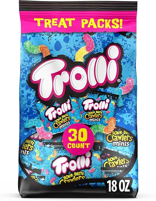 Trolli Mini Sour Brite Crawlers Candy, Cherry-Lemon, Strawberry-Grape & Orange-Lime, Sweet and So... | Amazon (US)