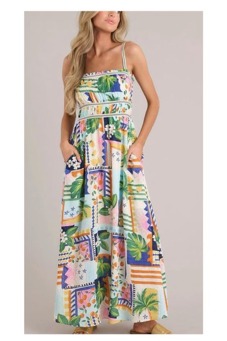 Tropical print maxi dress, vacation dress 

#LTKFindsUnder100 #LTKFindsUnder50 #LTKOver40