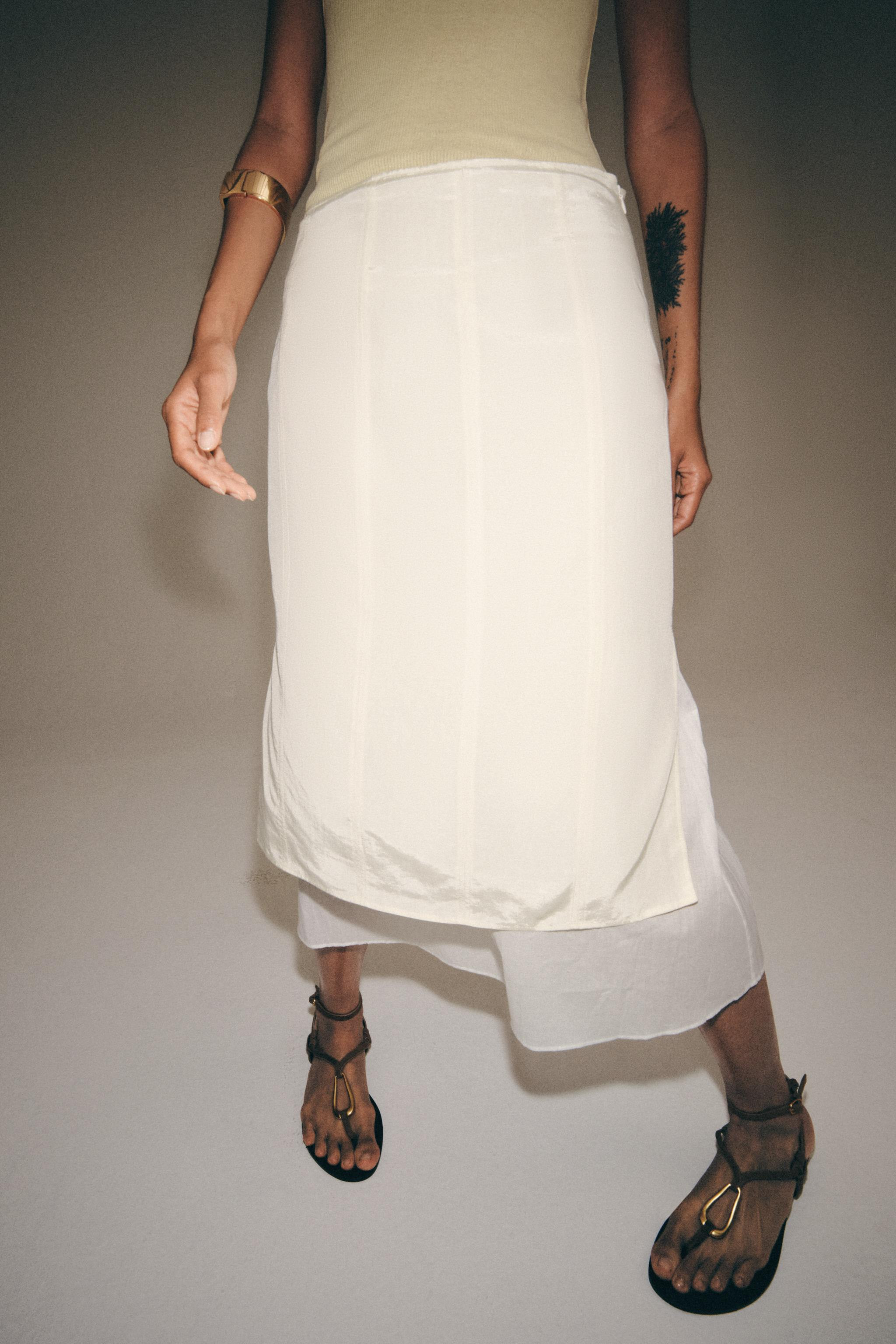 ZW COLLECTION COMBINED MIDI SKIRT | Zara UK