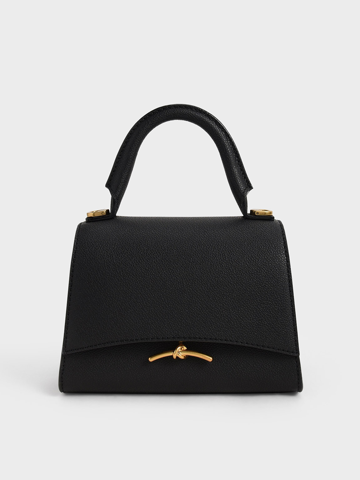 Huxley Metallic Push-Lock Top Handle Bag | Charles & Keith US