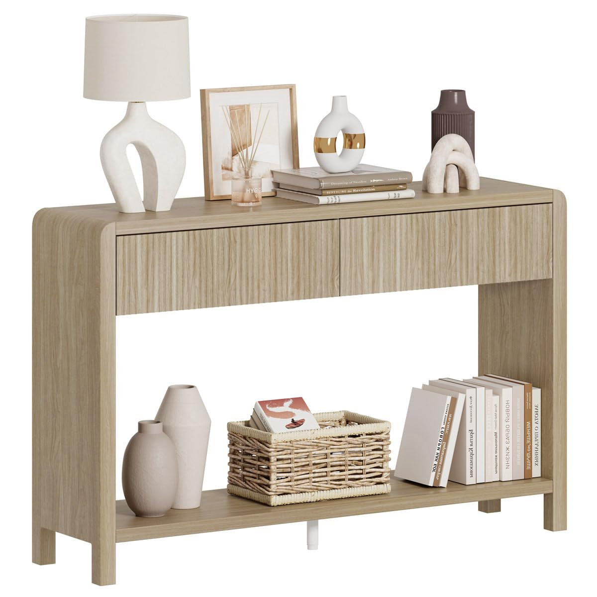 FATORRI Console Table for Entryway Storage, Wood Sofa Tables for Living Room, Couch Table with 2 ... | Amazon (US)