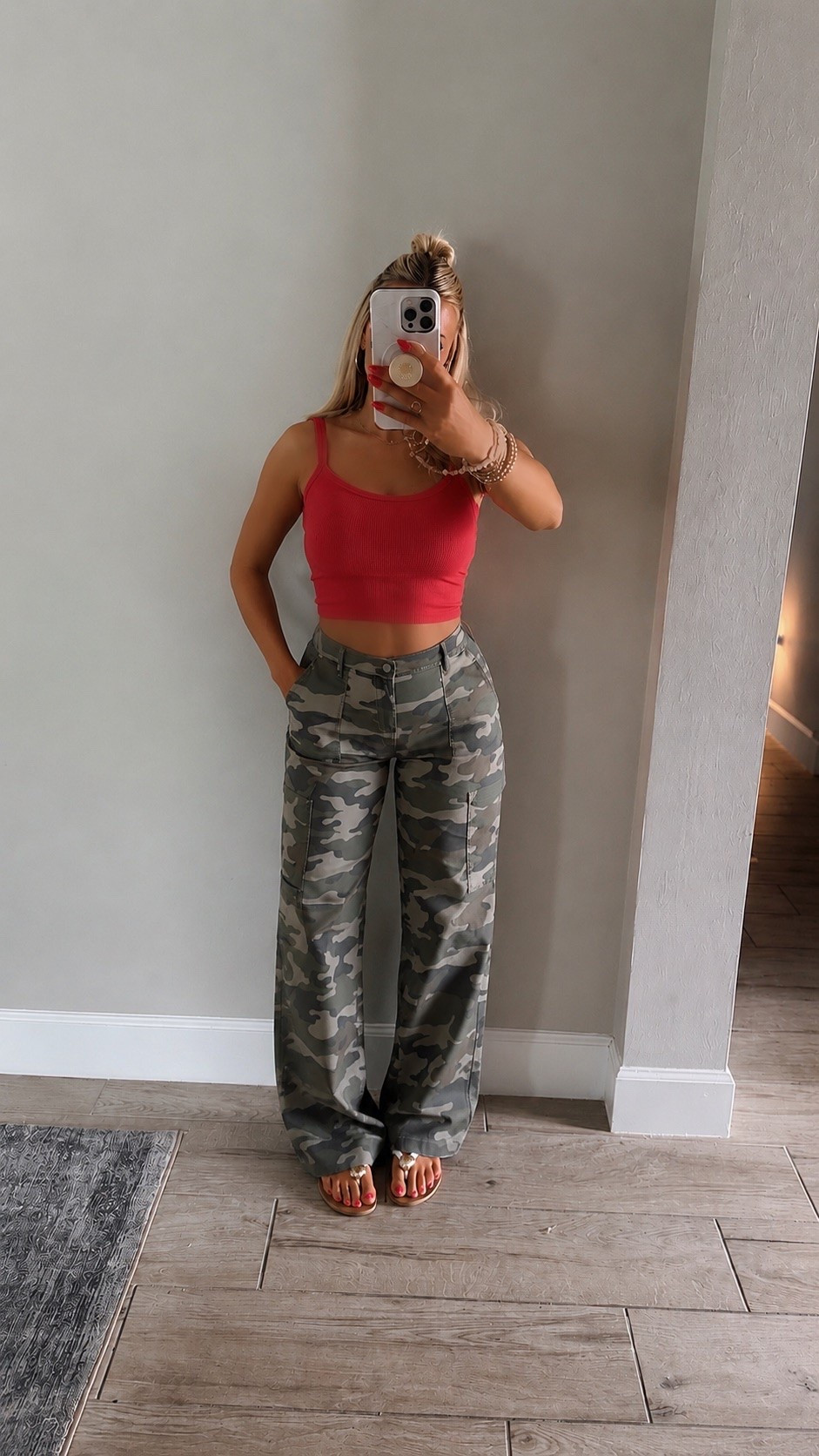 The viral camo pants from Walmart that are only $16 just restocked! I sized down one in these 🤍