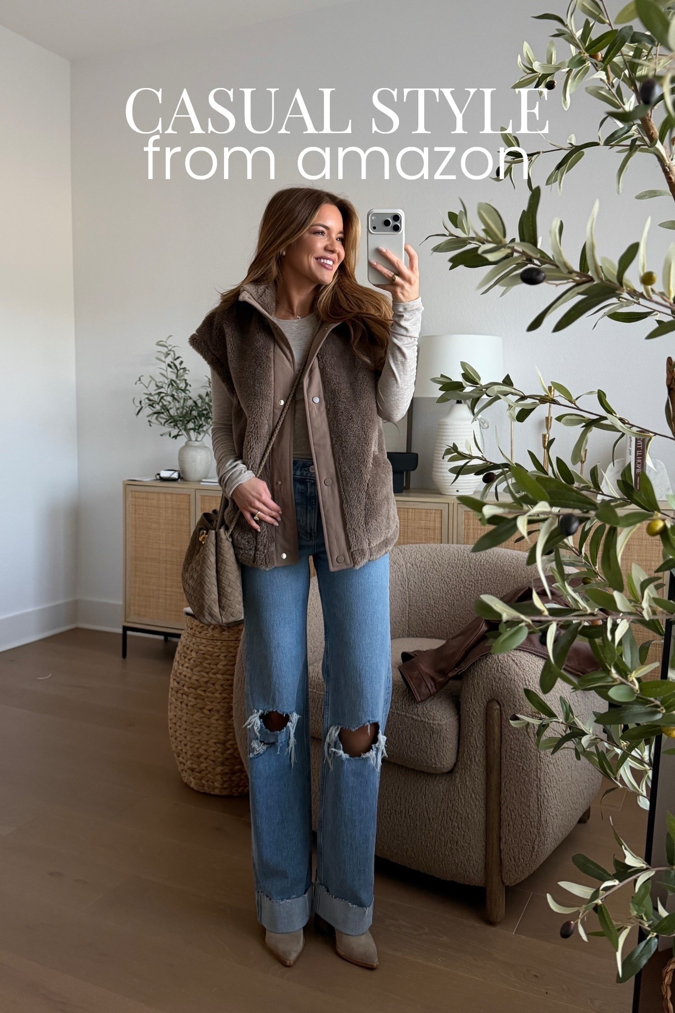 long sleeve: xs // vest: small (color: COFFEE) // jeans: 24 regular (5’3)

amazon, amazon style, fleece vest, winter outfit, winter look, denim, jeans, petite style, michele jaliene

#LTKFindsUnder100 #LTKPetite #LTKFindsUnder50