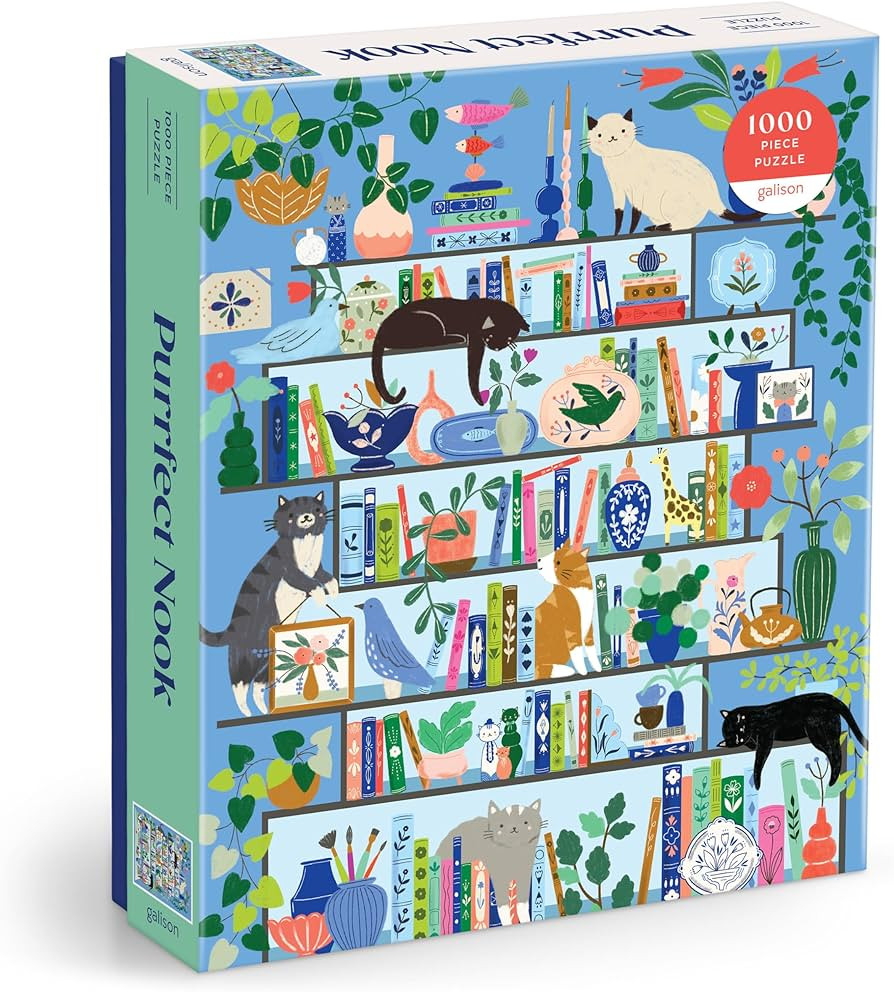 Galison Purrfect Nook – 1000 Piece Jigsaw Puzzle Featuring Artwork of A Lively Cozy Shelf Made ... | Amazon (US)