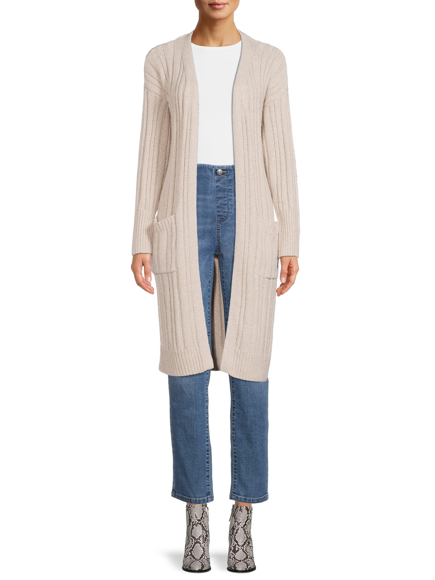 Bohemian Rose Women's Open-Front Cardigan with Pockets - Walmart.com | Walmart (US)