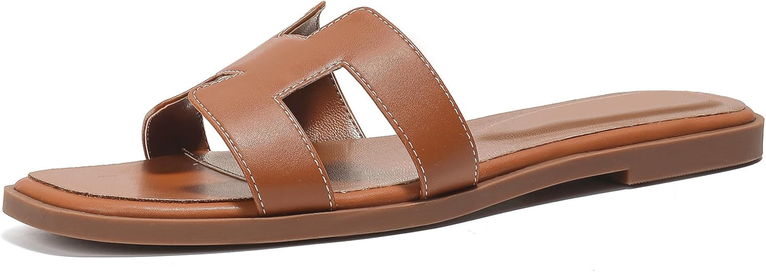 Stratuxx Kaze Womens Flat Sandals Flat Slide Sandals Metallic Flats Sandals | Amazon (US)