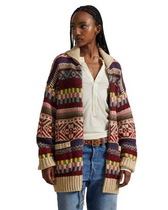 Geometric Shawl-Collar Zip Cardigan | Bloomingdale's (US)