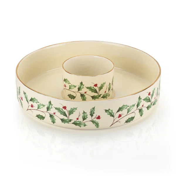 Lenox Round Porcelain Chips And Dip Platter | Wayfair North America