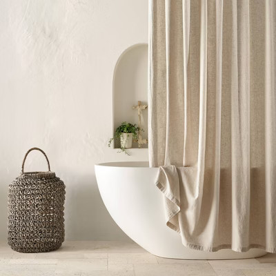 72"x72" Linen Shower Curtain Natural - Casaluna™ | Target