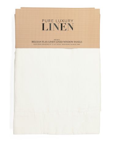 50x120 Set Of 2 Belgian Linen Lined Curtains | TJ Maxx