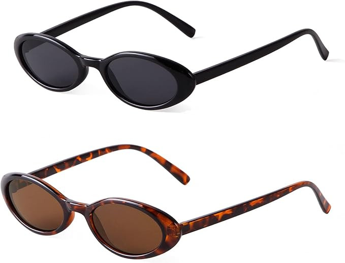 VIA LEECA Trendy Oval Sunglasses Women 90’s Vintage Sun Glasses Fashion Tinted Glasses UV400 Pr... | Amazon (US)