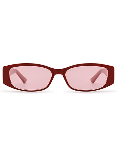 Amazon.com: Appassal Trendy Rectangle Sunglasses for Women Retro 90s Slim Thin Y2k Vintage Shades... | Amazon (US)