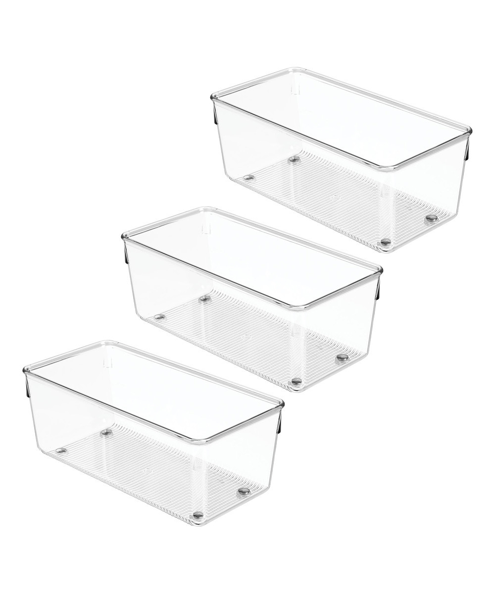 iDesign Drawer Organizers - Clear Rectangular Linus Drawer Organizer - Set of Three | Zulily