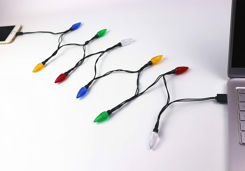 LED Christmas Lights Charging Cable,USB and Bulb Charger,50inch 10led Multicolor Available with P... | Amazon (US)