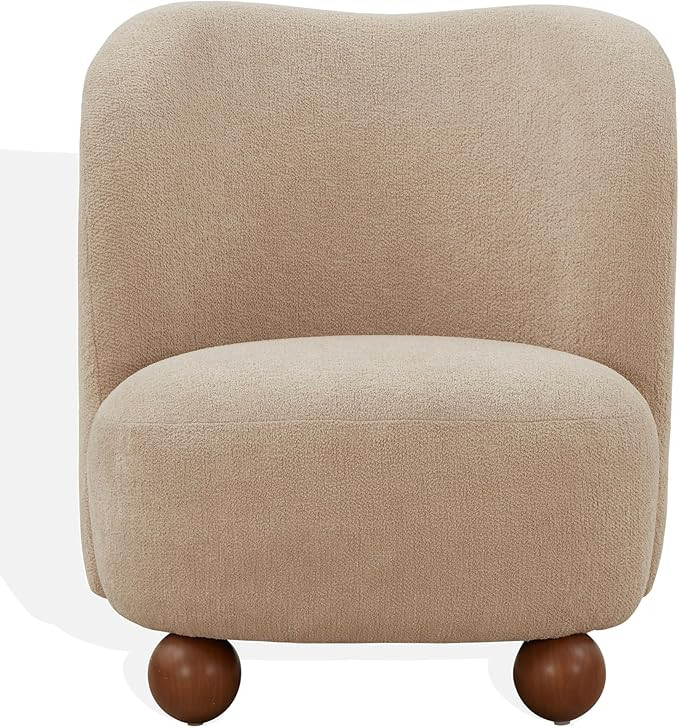 SAFAVIEH Couture Collection Rodolfo Oatmeal Boucle/Natural Accent Chair | Amazon (US)