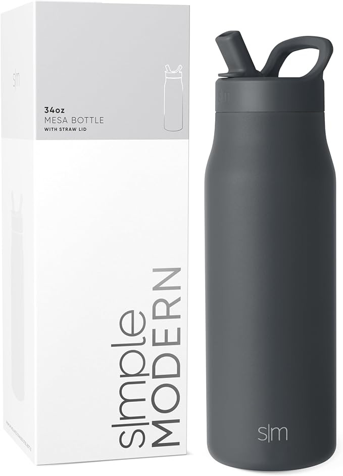Simple Modern Water Bottle with Straw lid | Insulated Stainless Steel Thermos | Reusable Travel W... | Amazon (US)
