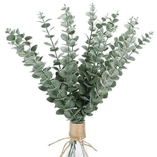 FUNARTY 15pcs Artificial Eucalyptus Leaves Stems 18" Tall Greenery Decor Faux Eucalyptuses Real T... | Amazon (US)