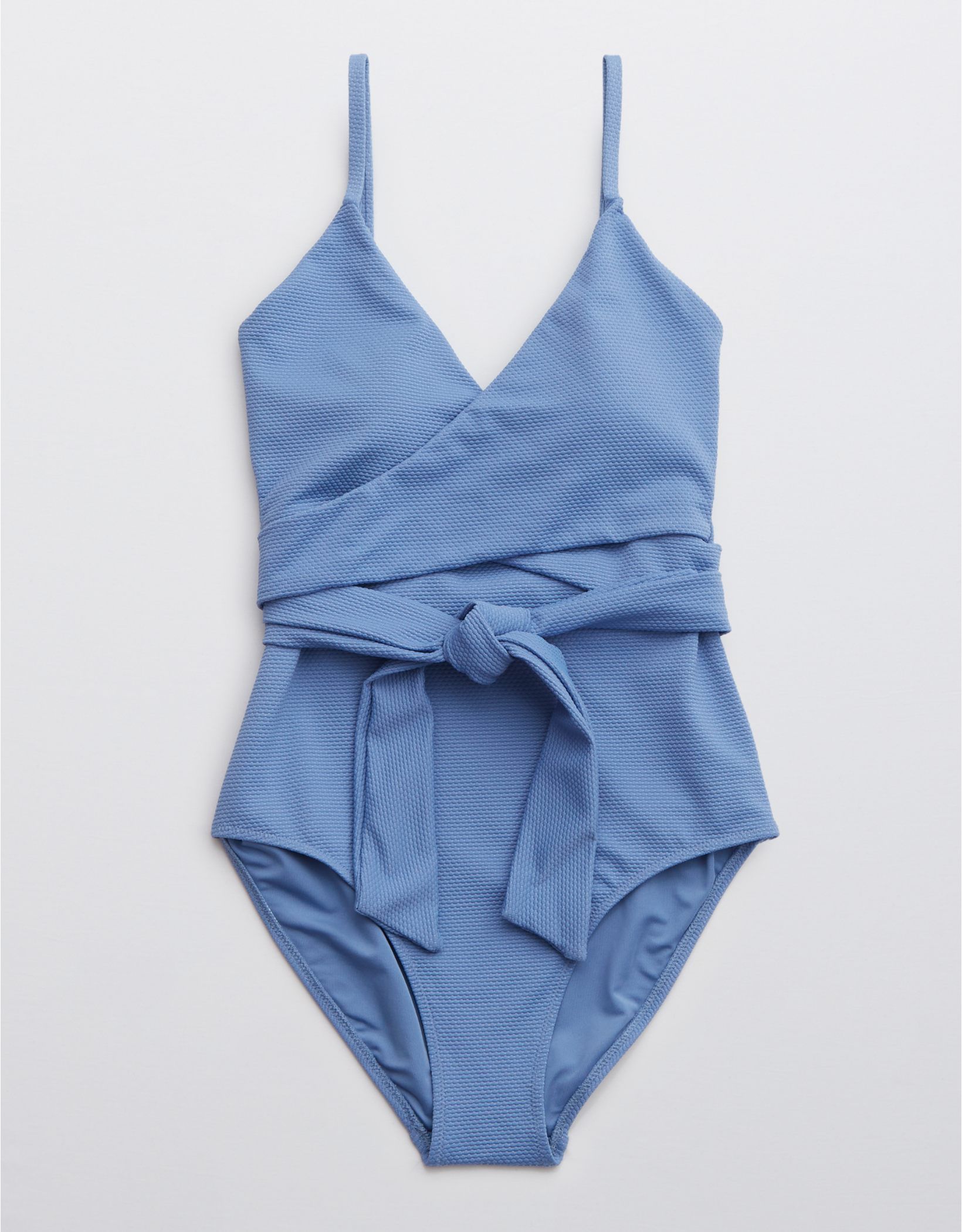 Aerie Pique Wrap One Piece Swimsuit | American Eagle Outfitters (US & CA)