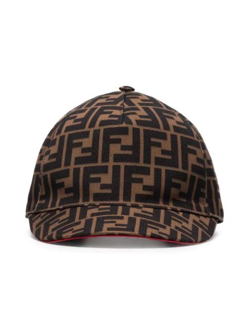 brown FF logo cotton baseball cap | Farfetch Global