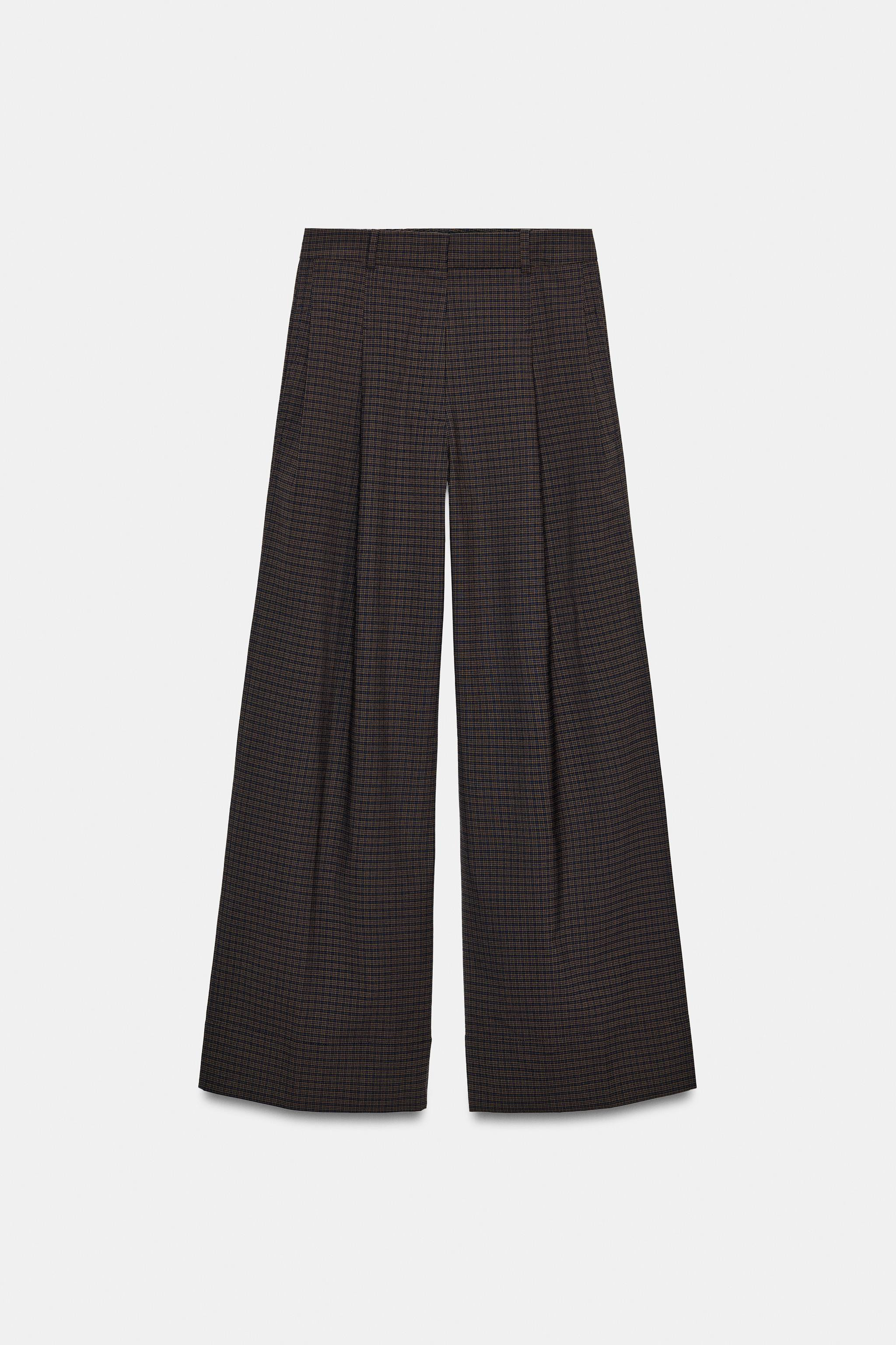 PLAID PLEATED PANTS ZW COLLECTION | Zara US