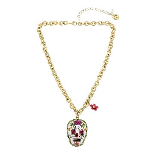 Betsey Johnson Womens Sugar Skull Pendant Necklace | Amazon (US)