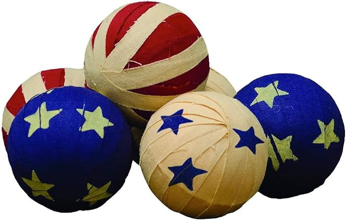 CWI Gifts Americana Rag Balls - 2.5" D - Decorative Balls - Centerpiece Table Decorations - Dinin... | Amazon (US)