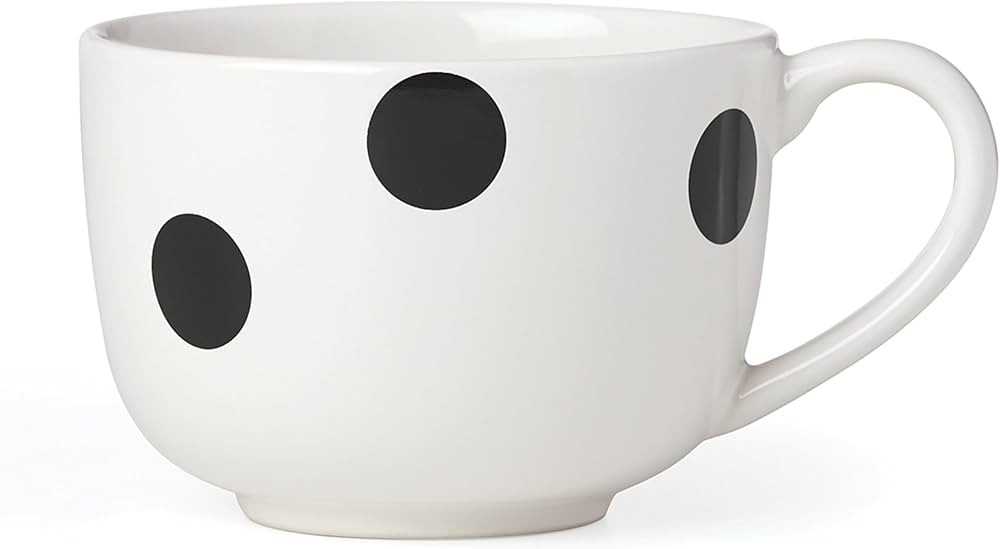 Kate Spade - Deco Dot Taza para caf\u00e9 latte de 0.8 libras, color negro | Amazon (US)