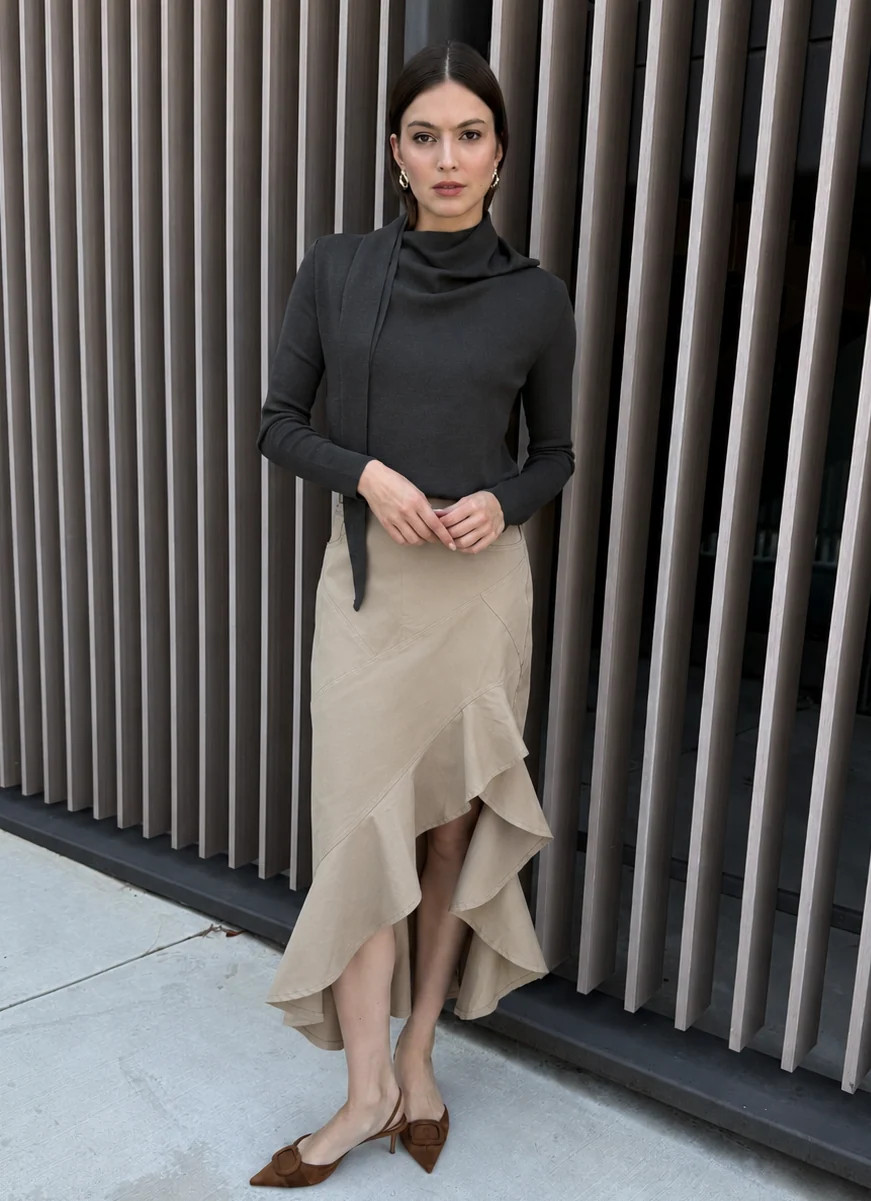 Livia Midi Ruffle Skirt | Benaar La