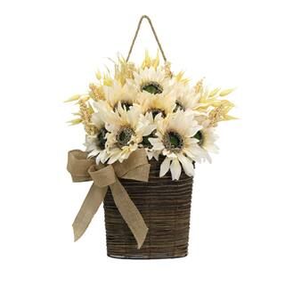 18" Hanging White Sunflower Basket by Ashland® | Michaels | Michaels Stores
