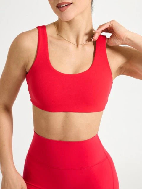 Double Dip Butter Sports Bra - Salsa Red | Buffbunny