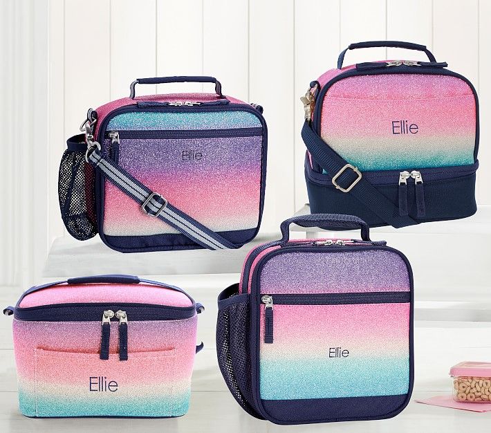 Mackenzie Rainbow Ombre Sparkle Glitter Lunch Boxes | Pottery Barn Kids
