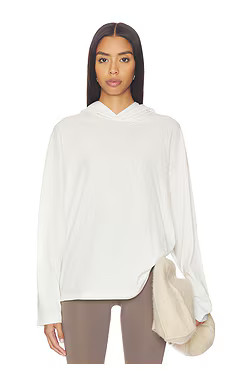 Fear of God ESSENTIALS Classic Fit Hooded Tee in Ivory from Revolve.com | Revolve Clothing (Global)