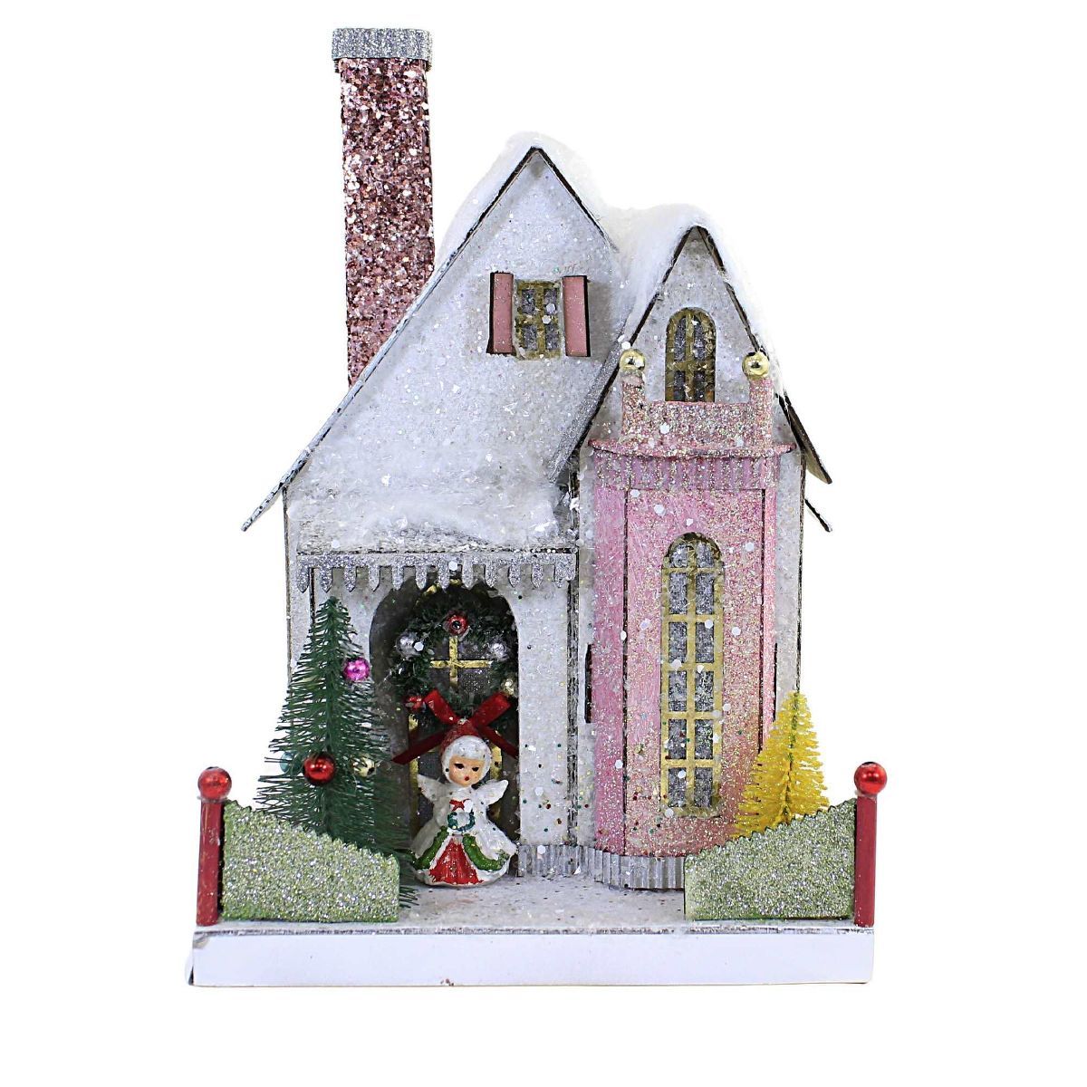Cody Foster Christmas Snow Angel Cottage House  -  1 Putz Style House Christmas Decoration 11.0 I... | Target