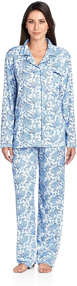 Casual Nights Women's Sleepwear Long Sleeve Floral Pajama Set | Amazon (US)
