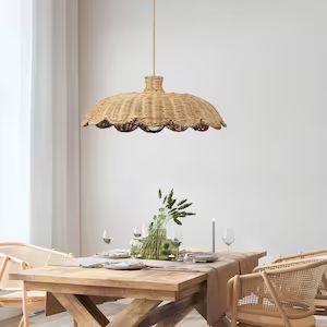 Aurelia Rattan Pandent Light - Bamboo Pendant Light, Boho Lamp, Rattan Furniture, Patio Pendant L... | Etsy (US)