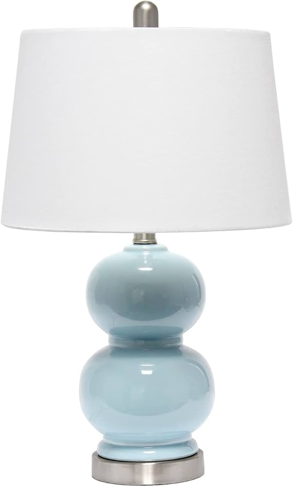 Elegant Designs LT2100-LTB Stacked Stone Double Gourd Ceramic Lamp, Light Blue | Amazon (US)