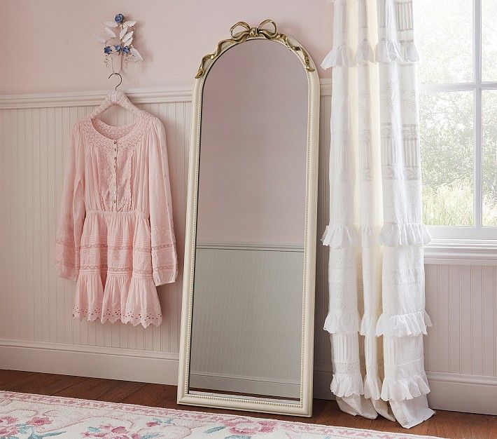 LoveShackFancy Bow Floor Mirror | Pottery Barn Kids