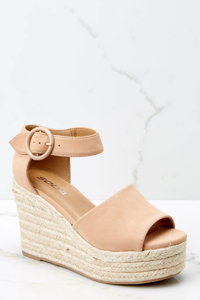 Dance Along Nude Platform Wedges | Red Dress 