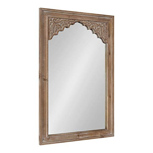 Kate and Laurel Shivani Boho Wall Mirror, 24 x 36, Rustic Brown, Farmhouse Wall Decor with Ornate... | Amazon (US)