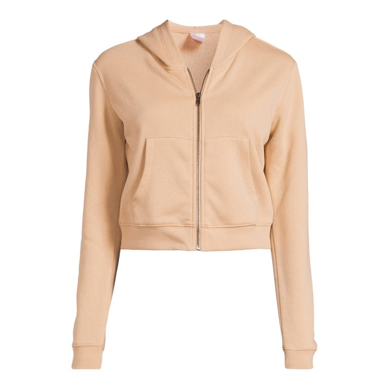 No Boundaries Cropped Zip Hoodie Sweatshirt, Sizes XS-XXXL | Walmart (US)