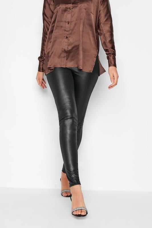 LTS Tall Black Faux Leather Look Stretch Leggings | Long Tall Sally