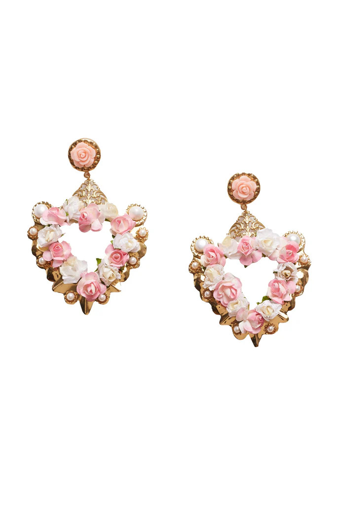 LoveShackFancy x Lova Dolce Vita Heart Flower Earrings | LOVESHACKFANCY