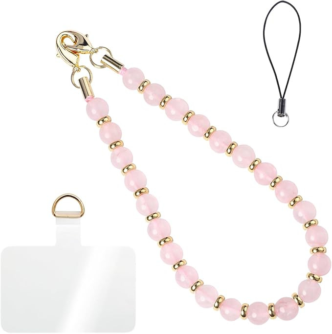 Handmade Beaded Charm Cell Phone Camera Lanyard, Wrist Strap with Natural Gemstone Beads,Phone Ch... | Amazon (US)