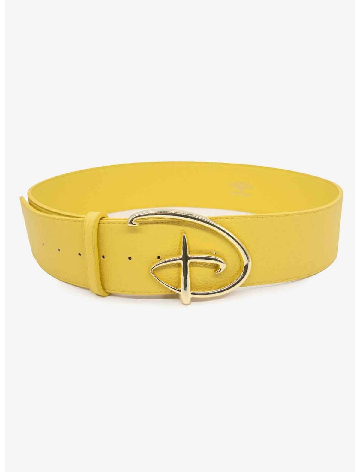 Disney Signature D Logo Gold Buckle Yellow Vegan Leather Belt | Hot Topic | Hot Topic