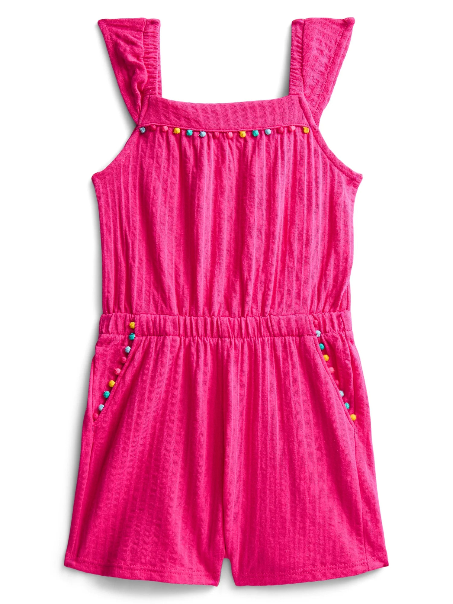 Wonder Nation Toddler Girls Ruffle-Strap Romper, Sizes 12M–5T | Walmart (US)